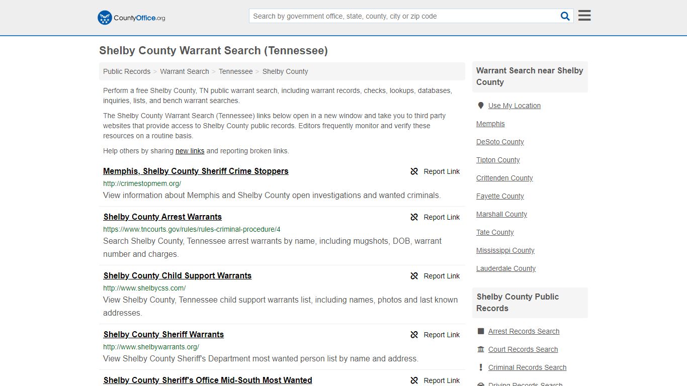 Warrant Search - Shelby County, TN (Warrant Checks & Lookups)