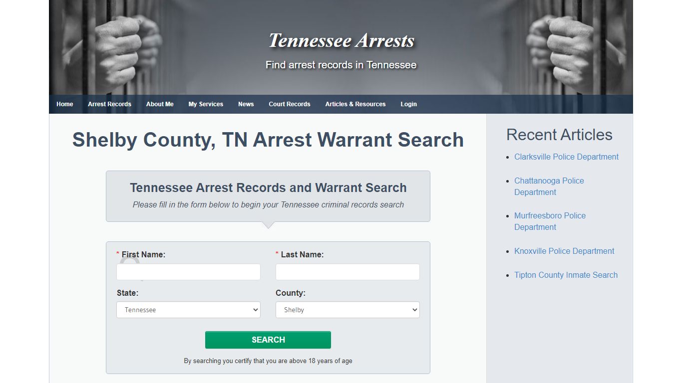 Shelby County, TN Arrest Warrant Search - Tennessee Arrests